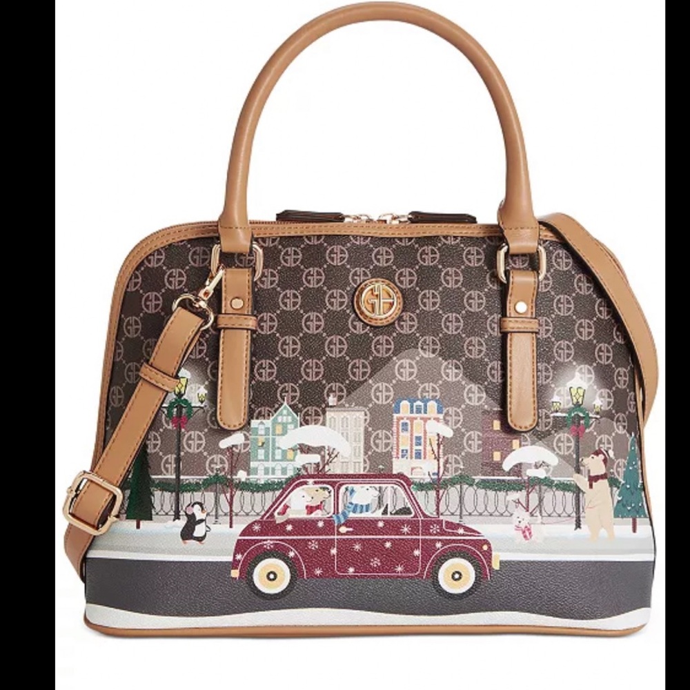 Giani Bernini Festive Brown and Tan Satchel